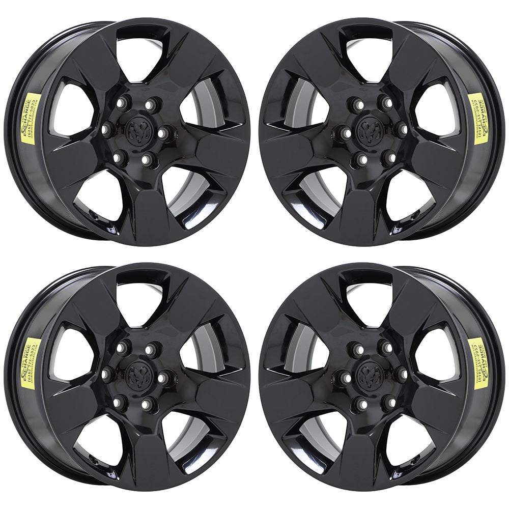 18" Dodge Ram 1500 Gloss Black wheels rims Factory OEM set 2669 EXCHANGE